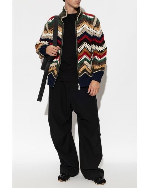 Sacai Black Cardigan With Pockets for men