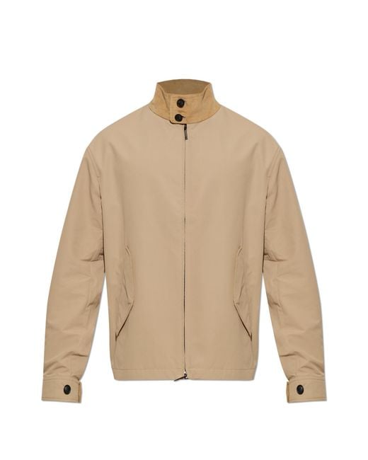 Emporio Armani Natural Jacket With A Stand-Up Collar for men