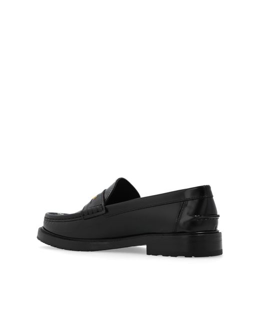 Moschino Black Leather Loafers,