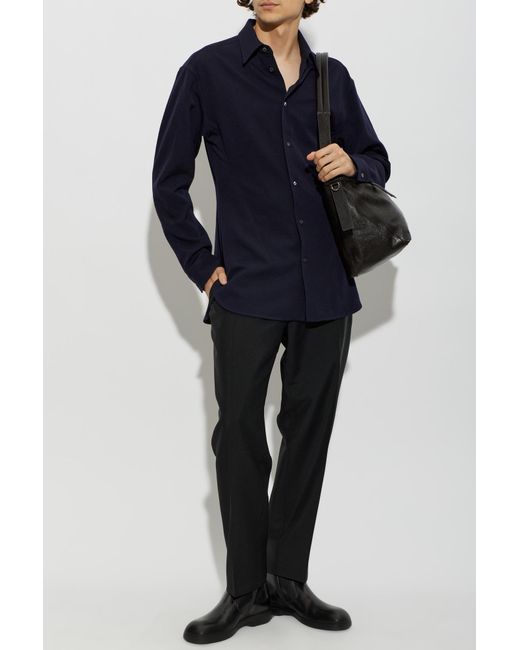 Jil Sander Blue Wool Shirt for men