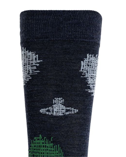 Vivienne Westwood Blue Socks With Logo