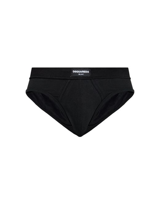 DSquared² Black Briefs With Logo for men
