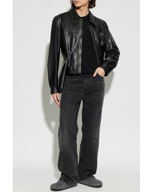 AMI Black Wide-Leg Jeans for men