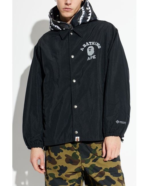 A Bathing Ape Blue Jacket With Logo for men