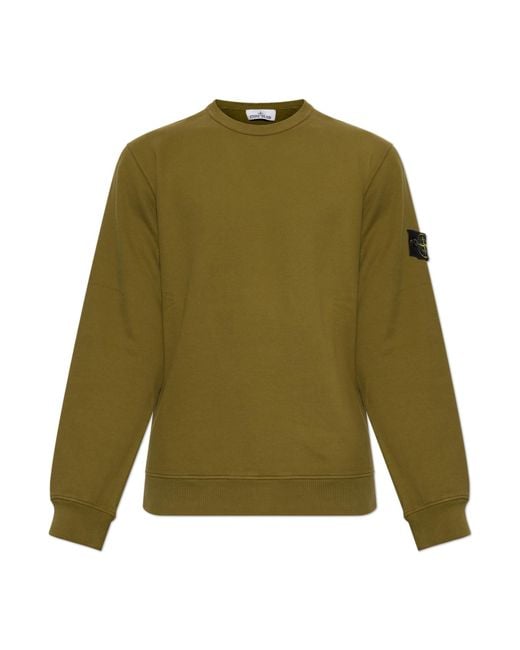 Stone Island Green Sweatshirt With Logo Patch for men