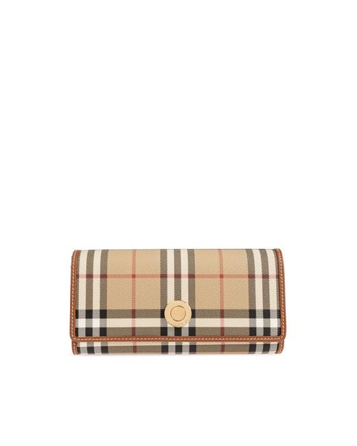 Burberry Natural Checkered Pattern Wallet