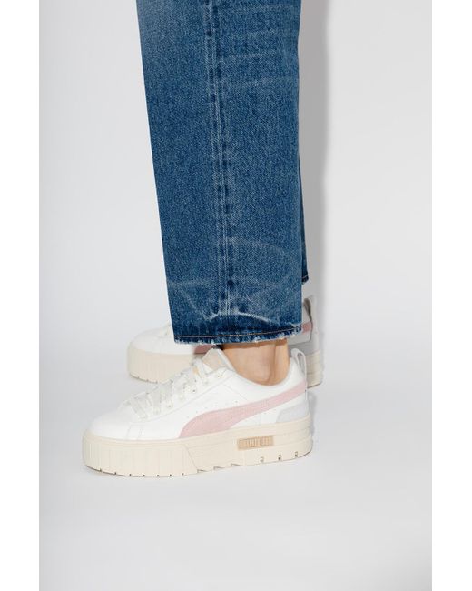 PUMA 'mayze Thrifted' Platform Sneakers in White | Lyst UK