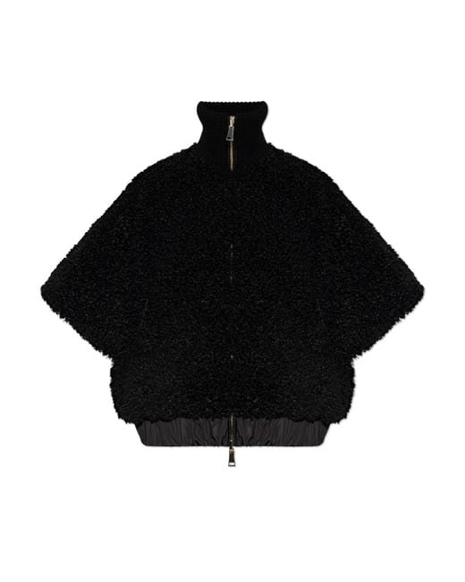 Moncler Black Double-Sided Poncho