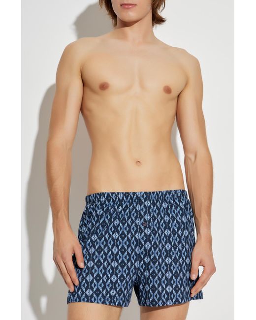 Hanro Blue Patterned Boxers for men