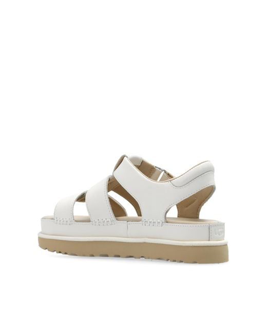 Ugg White Leather Platform Sandals 'Goldenstar'