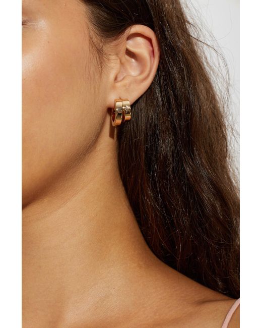 Tory Burch Metallic Earrings With Logo