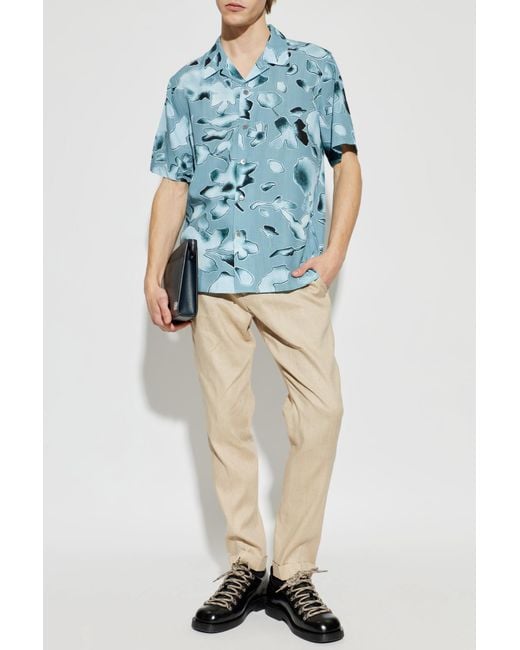 Paul Smith Blue Shirt With A Pattern for men