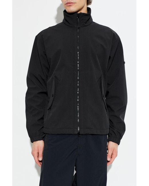 Stone Island Black Jacket With Logo Patch for men