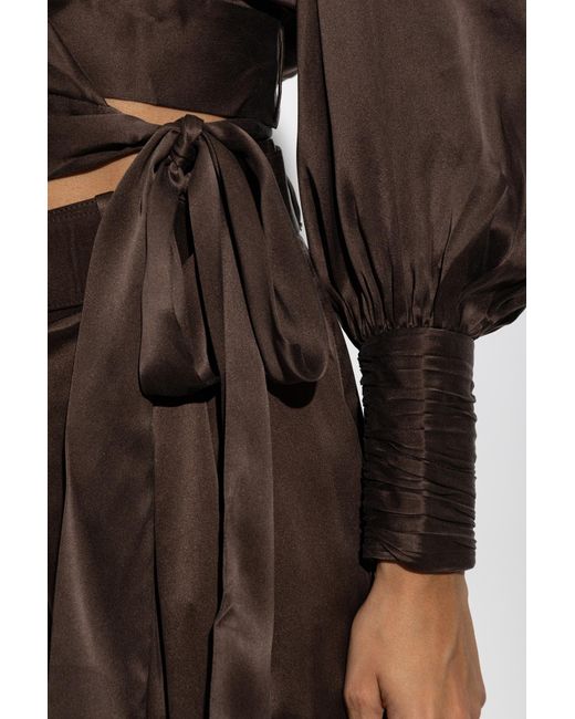 Zimmermann Brown Silk With Tie