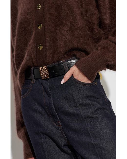 Max Mara Black 'Sumero' Leather Belt