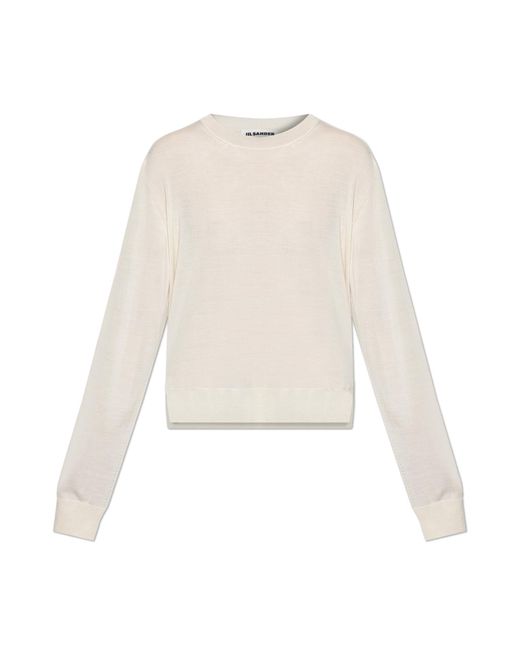 Jil Sander White Sweater With Side Slits
