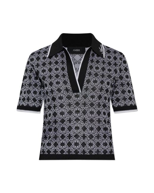 Amiri Black Polo With Logo