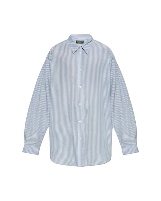 Balenciaga Blue Shirt With Stripe Pattern for men