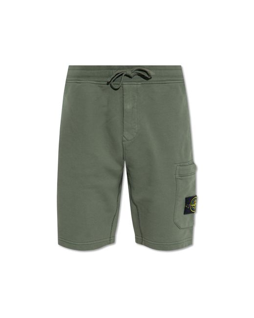 Stone Island Green Cotton Shorts