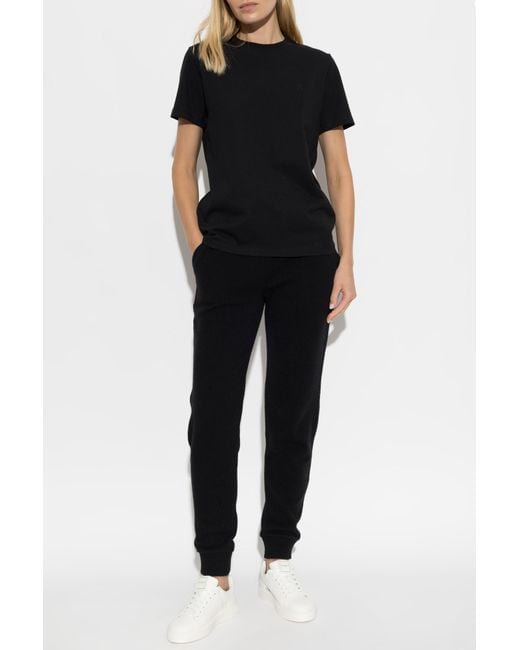 Balmain Black Wool Trousers With Sewn-In Logo