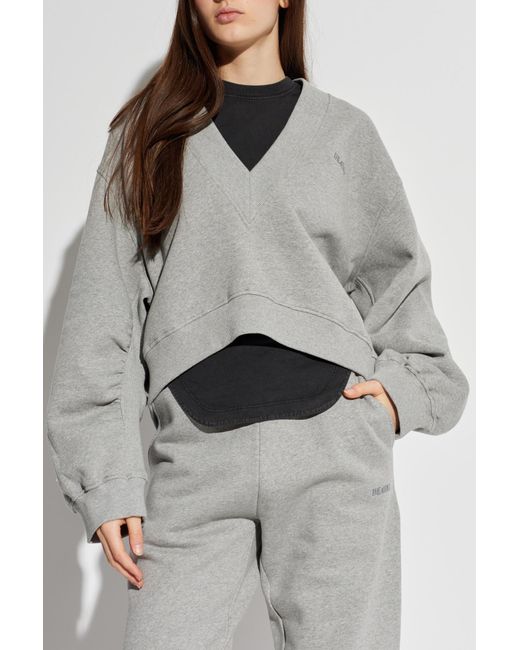 The Attico Gray Sweatshirt With Logo