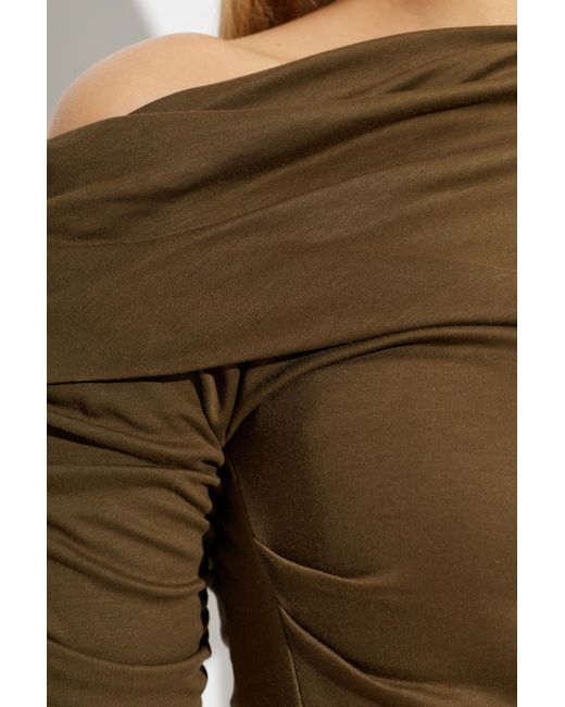 Jacquemus Brown Dress With Decorative Draping