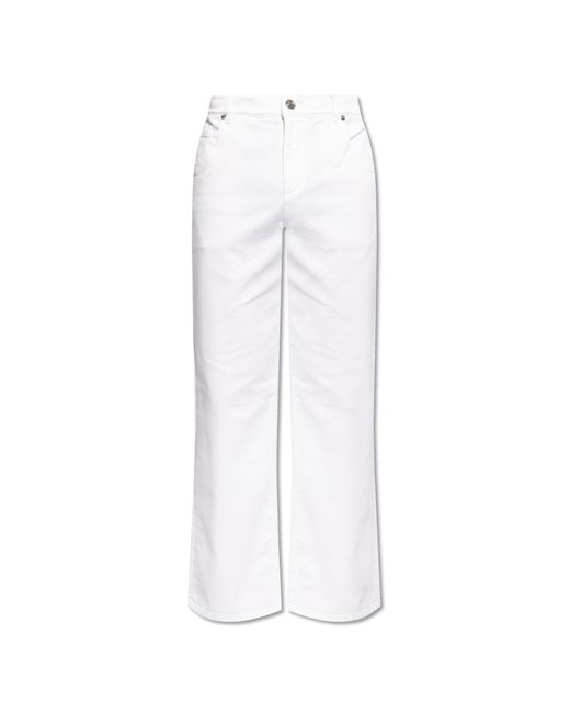 Etro White Logo-embroidered Jeans, for men