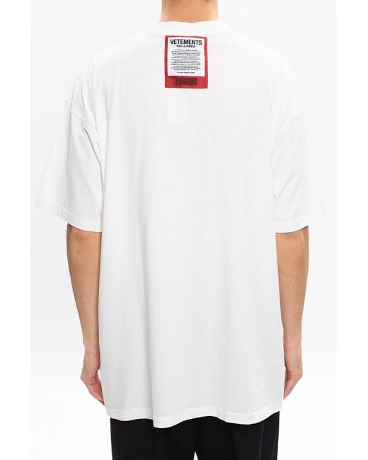 Vetements T-shirt With Logo in White for Men | Lyst
