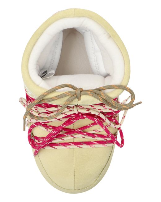 Moon Boot Pink 'Icon Low Suede' Snow Boots