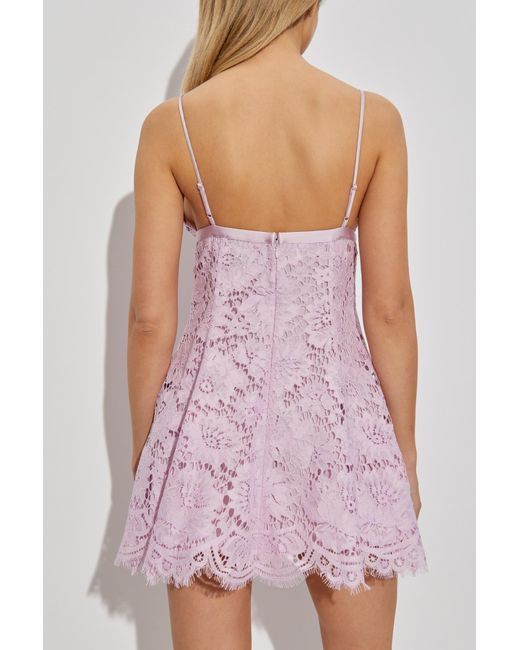 Self-Portrait Pink Lace Dress With Straps