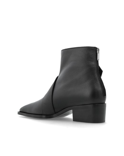 Alexander McQueen Black Leather Ankle Boots With Heels for men