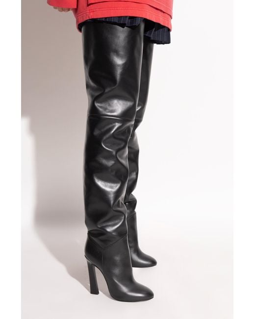 DSquared² Black Over-The-Knee Leather Boots 'Twin'