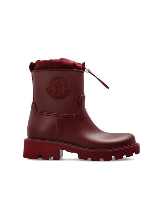 Moncler Red 'Kickstream' Wellington Boots