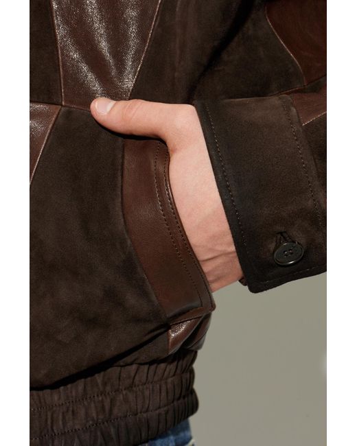 Versace Blue Leather Jacket for men