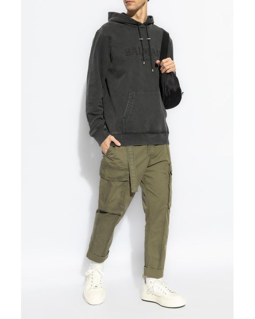 Balmain Gray Hoodie for men