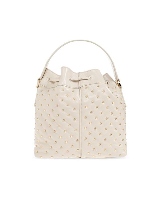 Ferragamo Black Leather "Drawstring" Bag