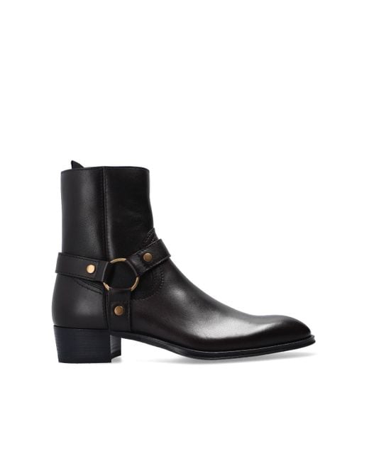 Saint Laurent 'wyatt' Harness Boots in Brown for Men | Lyst Canada