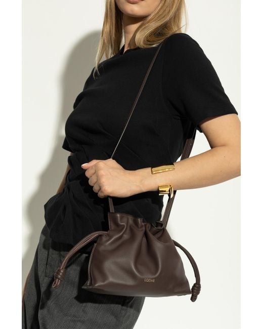 Loewe Brown Shoulder Bag 'Flamenco Mini'