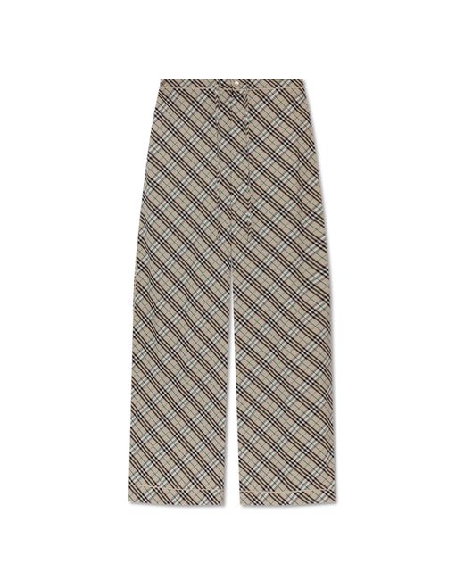 Burberry Gray Checkered Trousers