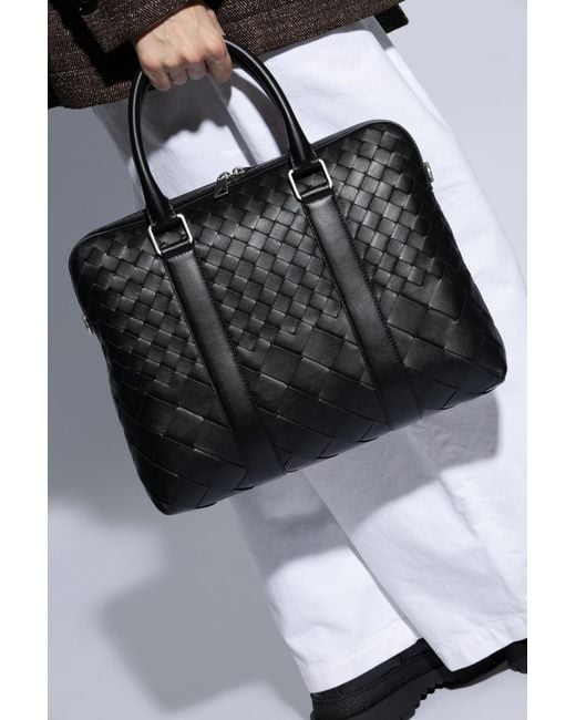 Bottega Veneta Black Briefcase With Intrecciato Weave for men