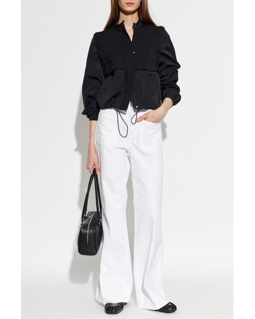 Emporio Armani Blue Jacket Made Of Combined Materials