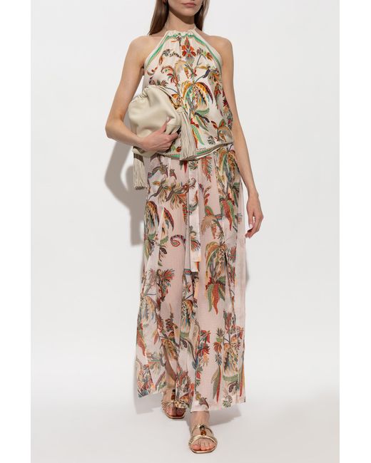 Etro Natural Trousers With Slits