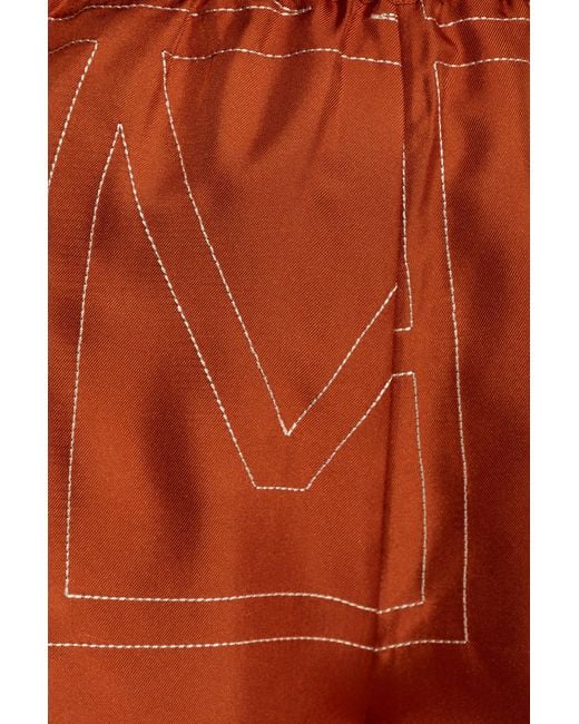 Totême Orange Silk Shorts