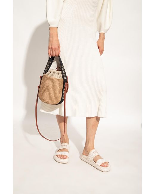 Chloé Natural 'Woody Small' Bucket Shoulder Bag
