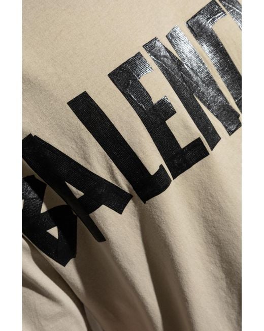 Balenciaga Natural T-Shirt With A Vintage Effect for men