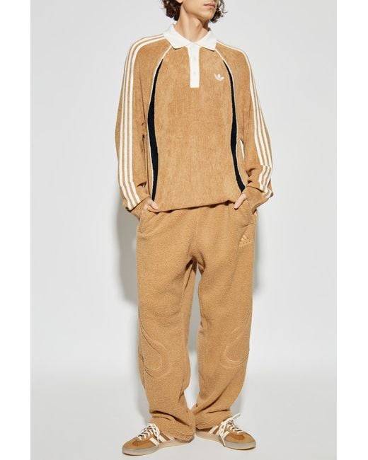 Adidas Originals Natural Fleece Pants With Logo for men