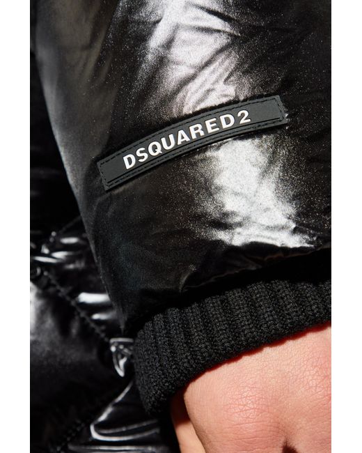 DSquared² Black Down Jacket With Hood for men