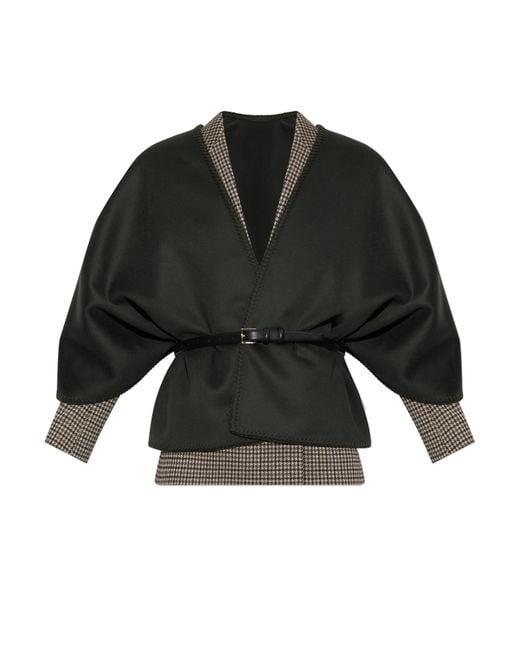Max Mara Black Wool Poncho "Colomba"