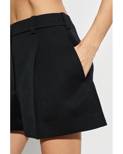 Givenchy Black Wool Shorts With Pleats
