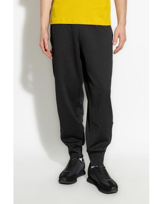 EA7 Black Trousers With Logo Patch for men